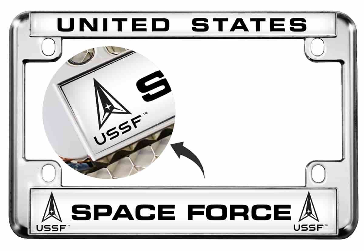 U.S. Space Force - Motorcycle Metal License Plate Frame (WB)